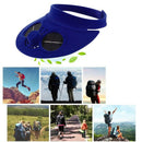 Blue Summer Sport Outdoor Hat Cap With Solar Sun Power Cooling Fan Bicyclin S7T4