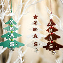 1 Set 3Pcs Christmas Tree Decorations Wooden Letter Bell Ornaments Christma