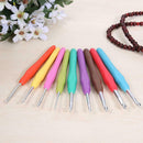 9pcs/set TPR Handle Sewing Needles Crochet Hooks DIY Weaving Knitting Tools