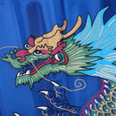Plastic Frame Dragon Printed Sports Folding Hand Fan Royal Blue O2B1