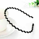 5pcs Unisex Sport Headband Black Head Hoop Band Hairband Metallic Wavy Hair O8W5