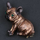 Cute Pug Dog Brooches Green Eyes Animal Corsage Pins Kids Girls Shirt Coat  F3D4