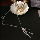 Stainless Steel Necklace Astronauts Robot Pendant Choker Hip Hop Chain Jewel%!