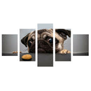Wall Art 5 Panel Canvas Animal Prints for Home Kitchen Livingroom Cute Dog
