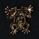 Retro Green Crystal Rhinestone Frog Collar Brooch Pin Xmas Wedding Jewelry