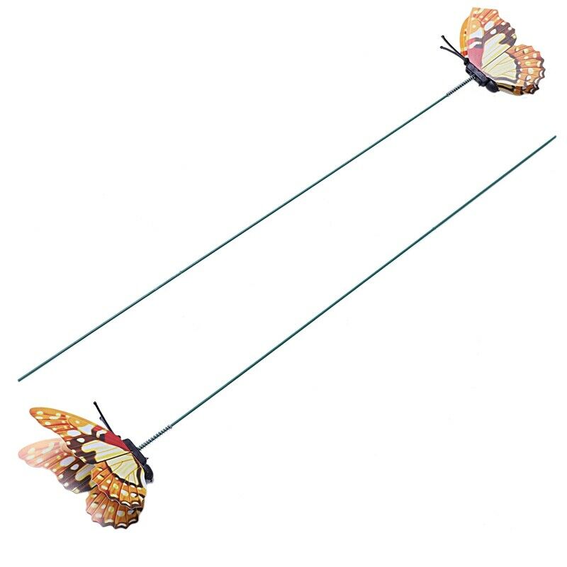 Multicolor Garden Butterflies on Sticks x10. Dia 7cm;Single layer butterfly