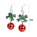 Christmas Drop Earrings Bowknot Round Ball Dangle for Women Jewelry Gift