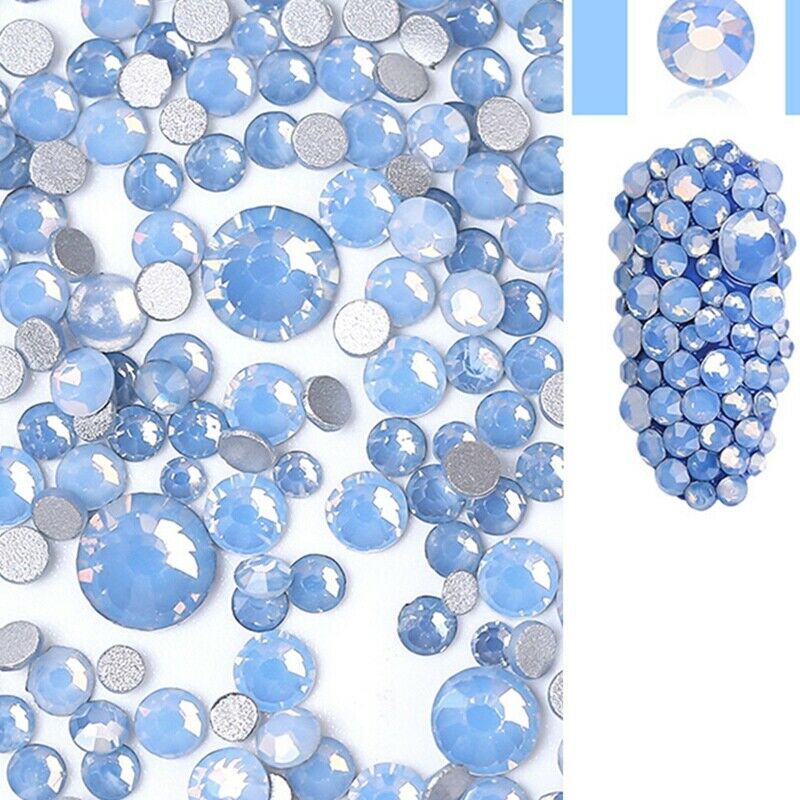 Nail Art Rhinestone Protein Diamond Glass Transparent Size Mixed Manicure N B3V6