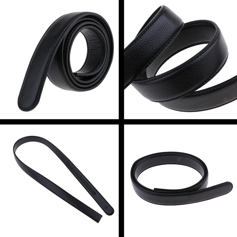 Men's Black PU Leather Replacement Belt Dress Belt without Buckle 35mm