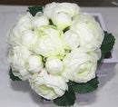 Artificial 13-Head Jasmine Silk Flowers Leaf Wedding Photography Craft White
