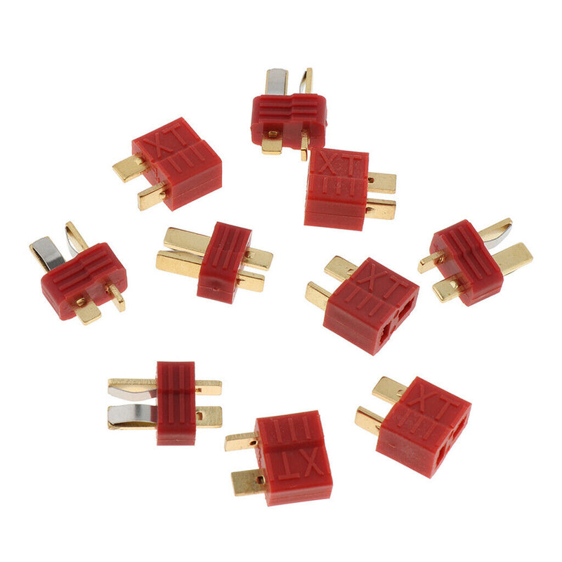 5 Pairs Non-slip Male Female T Plug Connectors, Fireproof  for RC Lipo Battery