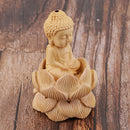 Small Wooden Buddha Tathagata Statue Sculpture DIY Wood Craft Car Ornaments
