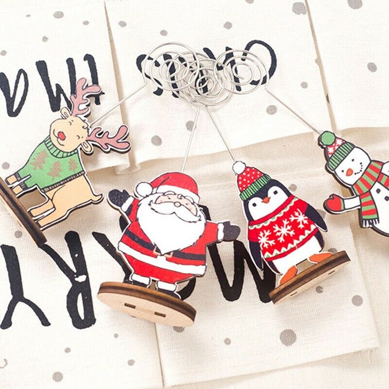 1 Set 4 Pcs Christmas Decorations Ornaments Christmas Print Wooden Notes Fo K3X6
