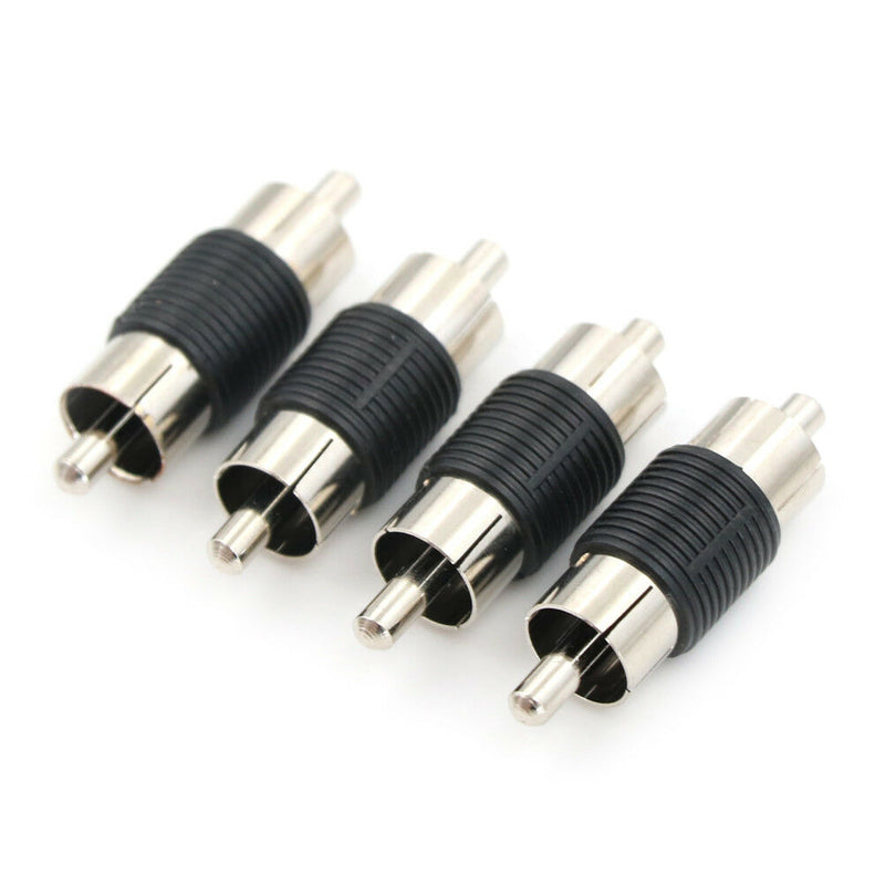 4pcs Straight AV RCA Male to Male Audio Video Connector Couplers Adapter B ES