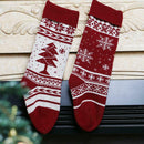 2 Pairs Christmas Knit Stockings Xmas Tree Snowflake Candy Gift Decoration