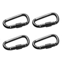 4pcs D-shape 30KN Heavy Duty Carbon Steel Screw Locking Climbing Carabiner