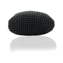 Women Metal Evening Clutch Bags Fashion Rhinestone Purse Handbag (Black)