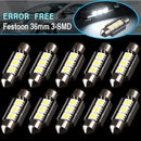 20x 36mm CANBUS Error Free 3 LED 5050 SMD 6418 C5W License Plate Dome Light Bulb