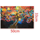 Silk Cloth Poster Psychedelic Tree Abstract Art for Home Wall Decor 50*33cm Gift