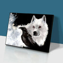 5D DIY Diamond Painting Wolf Black Bird Full Round Drill Canvas Drawing Kit