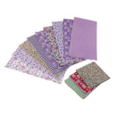 39pcs 10x10/25x25/50x50cm Cotton Fabric Pre-Cut Floral Printed Cloth Purple
