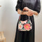 Summer Fashion Retro Daisy Print Handbag Zipper Women Armpit Shoulder Bag A#S