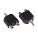 2Pcs 3.5mm to dual 2 RCA female male jack audio adapter conver.ES