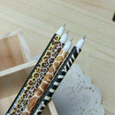 Leopard-printed Black Ink Writing Pen Student Schoolffice Fast Supplies