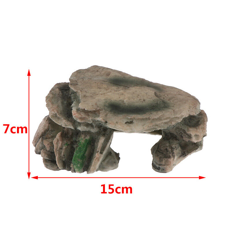 Aquarium Hiding Cave Rock Reptile Climbing Platform Stones for Fish Tank Deco OZ