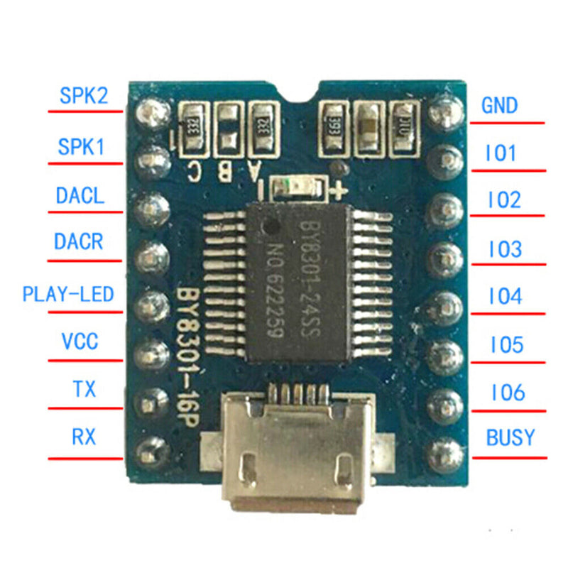 BY8301-16P SSOP2 MP3 aduio serial voice SPI FLASH module 3W amplifier micro  Gk