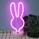 Decorative Rabbit Neon Sign Light LED Cute Animal Neon Marquee Light Art Wa