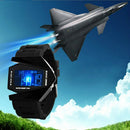 Unisex LED Waterproof Aircraft Sport Digital Display Wristwatch Watch Black A