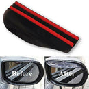 2X Side Rear Mirror Visor Car Accessories Rain Snow Guard Black Eyebrow US.