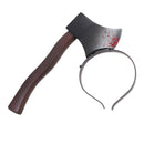 Plastic Hatchet Across the Head Halloween Cross Head Ax Hairband Headband B W9E3