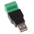 USB 2.0 A Screw Terminal Block Connector Male to 5 Pin Female Connector (1Pack)