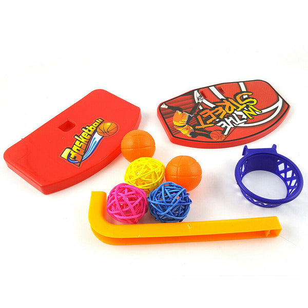 Pet Birds Chew Parakeet Bell Balls Parrot Toys Birdie Basketball Hoop Prop A#S
