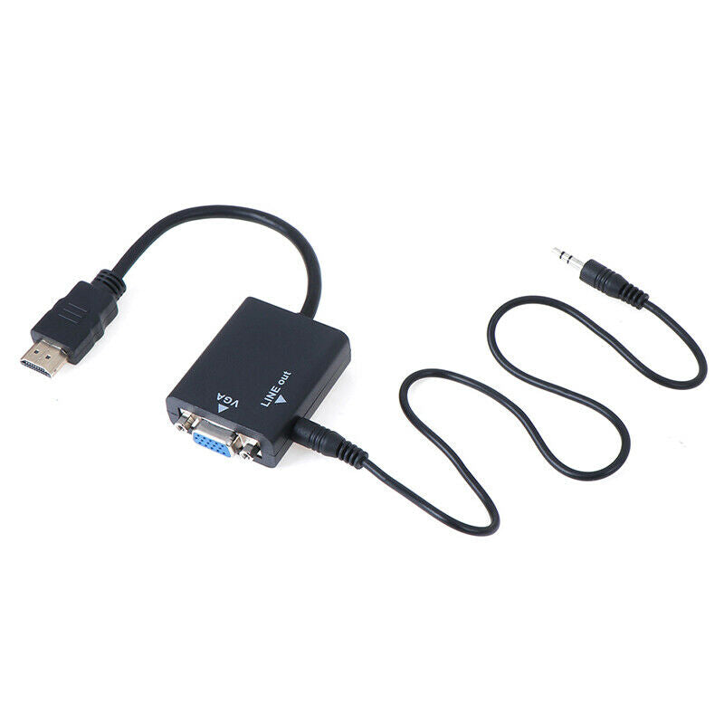 HDMI to VGA Adapter HDMI VGA Converter Cable Support 1080P with Audio Cable  Jâ„–[