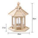 Wooden Bird Feeder House Birdhouse Hanging Nest with Loop Home Garden Yard  F4U5
