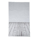 Vinyl Wood Floor Photography Studio Prop Background 3x5FT White Brick Wall