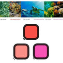 3pcs Lens Filter Red Pink Purple Waterproof Case for Gopro Hero 5 6 7 Black
