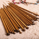 36pcs 18 Size Carbonize Bamboo Single Pointed Crochet Knitting Needles