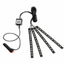 4x 12LED RGB Car Interior LED Strip Lights Atmosphere Neon Music Lamp zxc