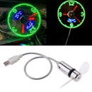 1* USB fans Mini Time and Temperature Display Creative Gift with LED Light J7T0