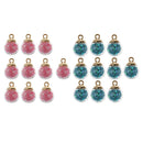 20x Mini Glitter Star Glass Ball Charms DIY Necklace Pendant 16mm Blue Pink