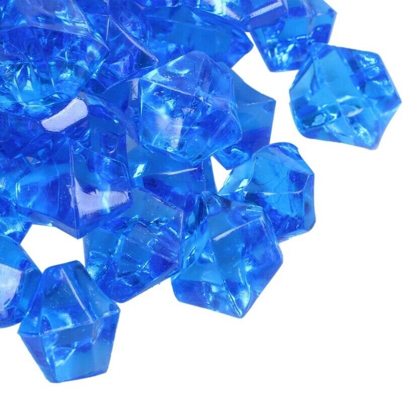 150 Pcs Blue Plastic Irregular Crystal Stone Fish Tank Ornament