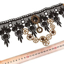 Gothic Steam Machine Gear Lace Crystal Female Necklace Clothing Decorative