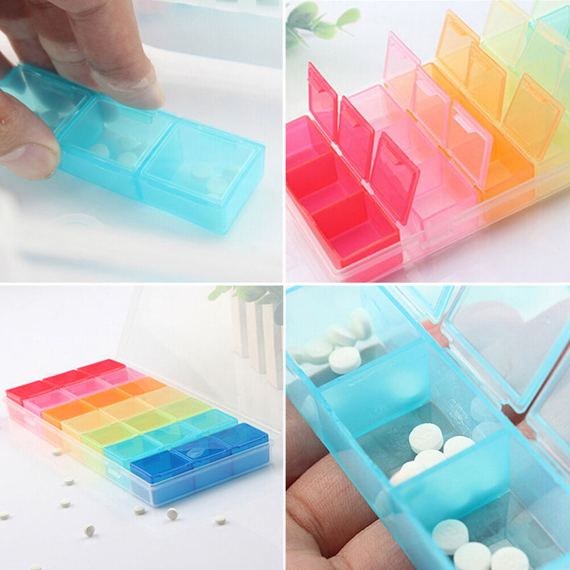 7 Day Tablet Pill Box Holder Weekly Medicine Storage Organizer Container Case 3C