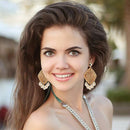 2 Pairs Earrings Pendant Shell Rattan Earrings Bohemian Woven Wicker and St