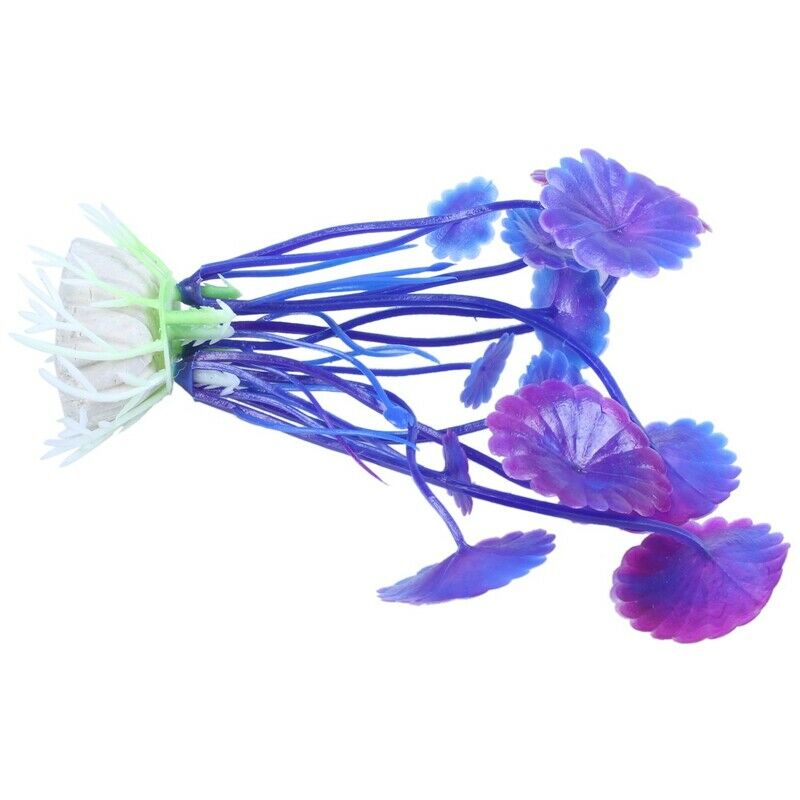 Decoration Plastic Simulated Sea Plants Flora for Aquarium Fish Tank purple