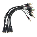 5 Pieces Audio Headphone Mic Splitter Cable Female to 2 Dual Male